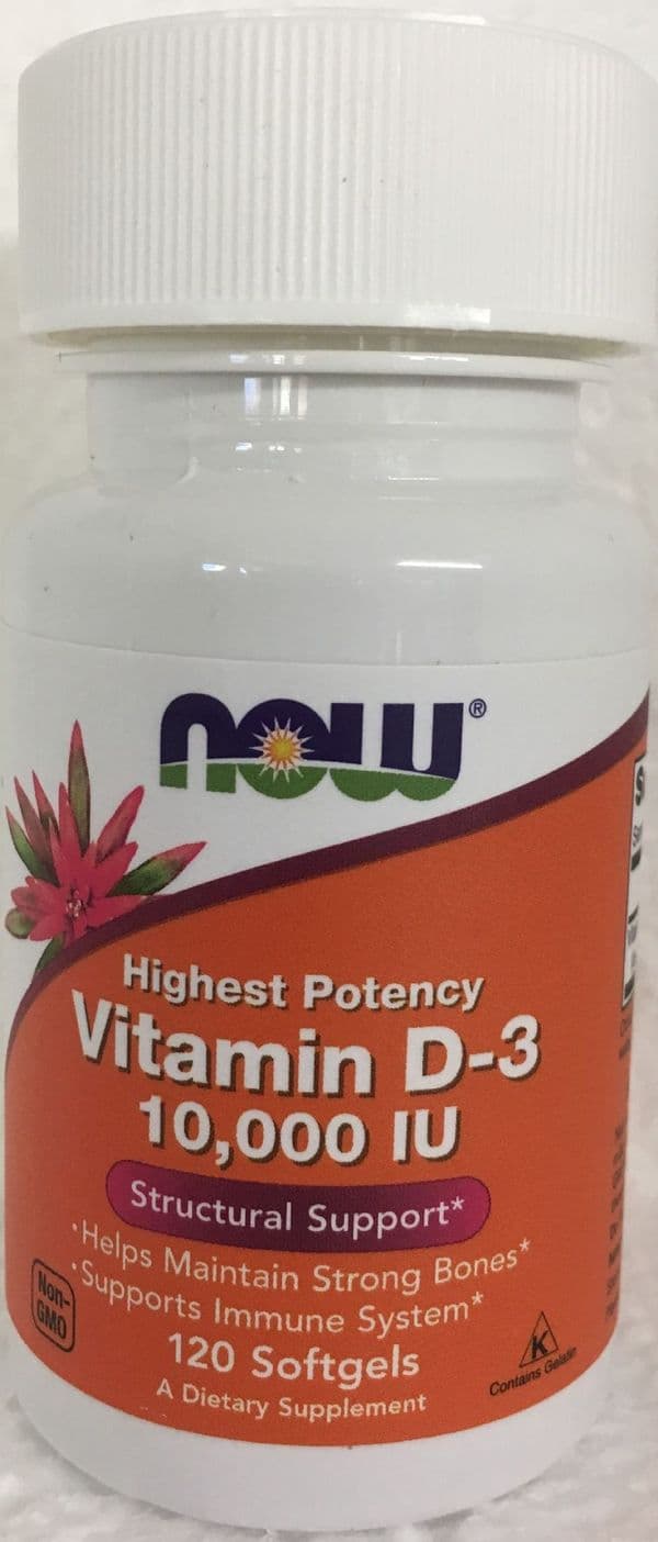 Vitamin D3 NOW 10,000 iu 120 Softgels