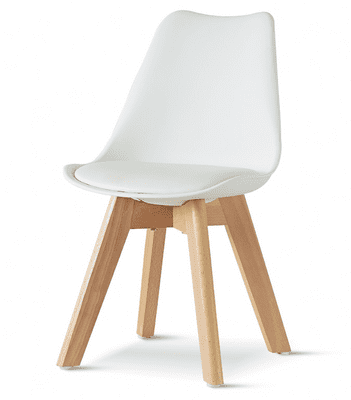 2x White Tulip Pyramid Child's  Chairs With Beech Legs