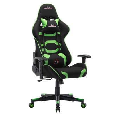 ALPHA  Black and Green Adjustable Gaming Desk Chair