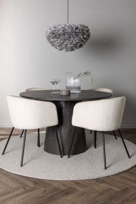 Berit & Lanzo Dining Chair  + Round Dining Table Set