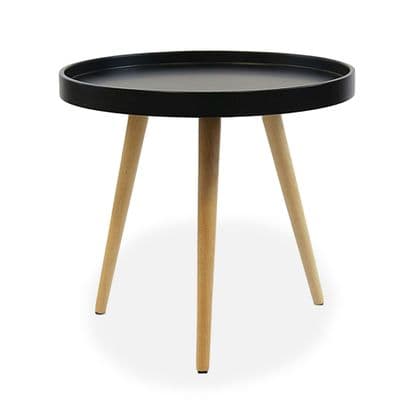Capri Round Tray Table, Matte Black 50cm