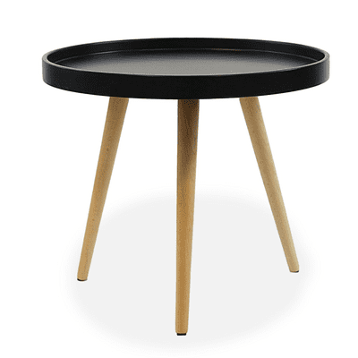 Capri Round Tray Table, Matte Black 60cm