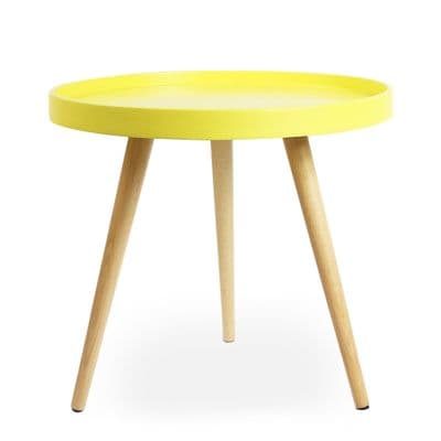 Capri Round Tray Table, Matte Yellow 50cm