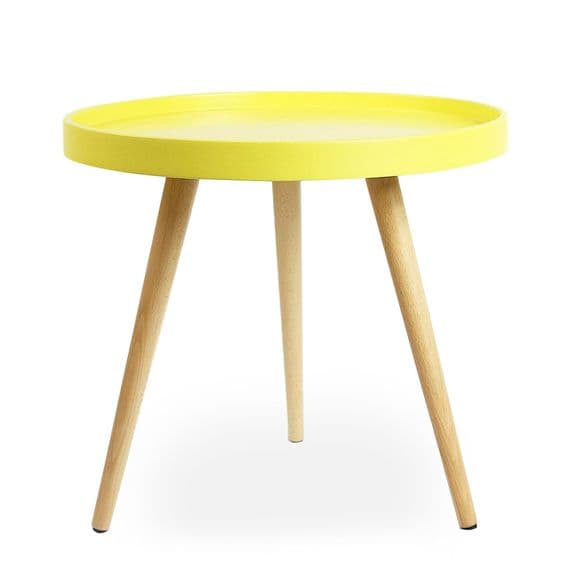 Capri Round Tray Table, Matte Yellow 50cm