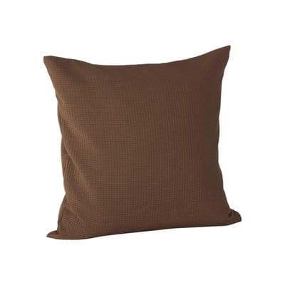 Celine Cushion Cover Poly Waffle , Dark Brown 50x50