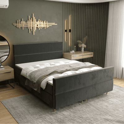 Divan Bed with Mattress - Grey