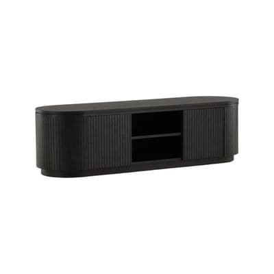 Fjällbacka , Low Storage , MDF Veneer , Black, D48 x H45 x W160