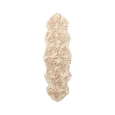 Katy Polyester Fake Fur , 180x55, Beige