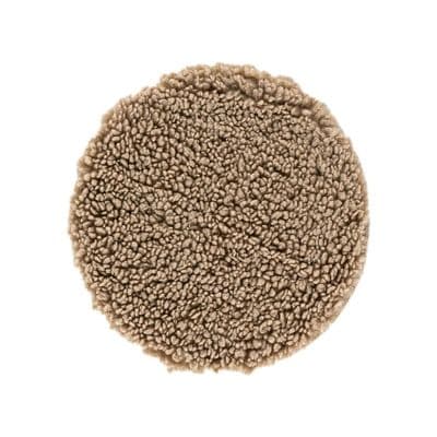 Katy  Polyester Teddy , 34x34,  Round,Beige