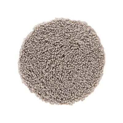 Katy  Polyester Teddy , 34x34,  Round,Light Grey