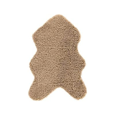 Katy  Polyester Teddy , 90x60, Rectangular,Beige