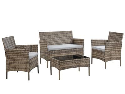 Mmilo 4 PC Brown Rattan Garden Furniture set