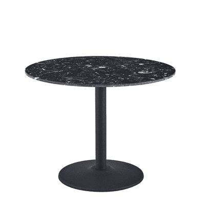 Mmilo New Black round Marble Dining table black leg-100cm