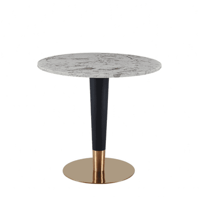 Mmilo New White round Dining table Gold & Black leg-80cm