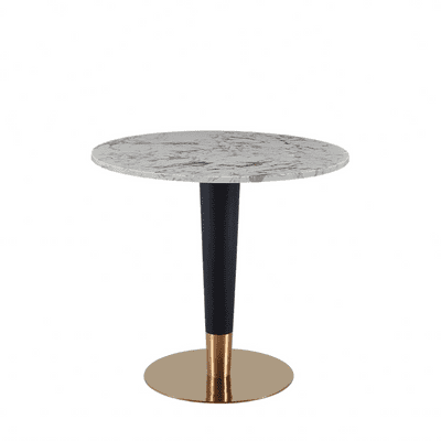 Mmilo New White Round Pantheon Dining Table Gold & Black leg- 60cm