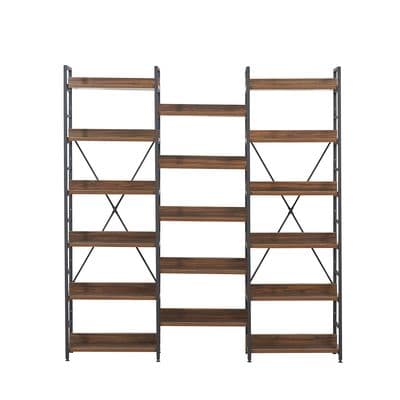 Mmilo Walnut MDF Joint set-2 bookshelf