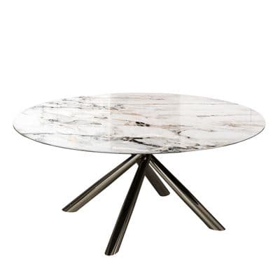 Okato Round Sintered Stone Dining Table - White