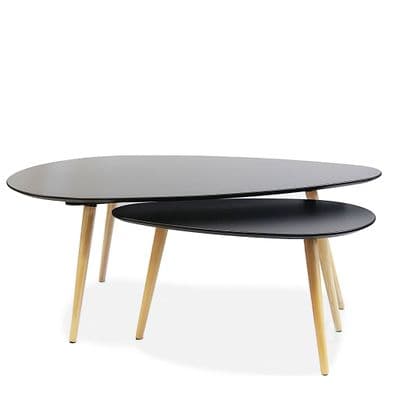 Petal Nest of Tables, Matte Black