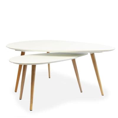 Petal Nest of Tables, Matte White