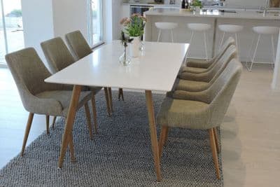 Polar Matbord ,180x90xH75 with 6 Grey Plaza Matstol Chairs