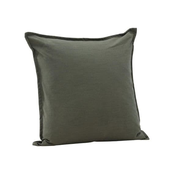 Ronja Cushion Cover Washed Cotton , Green 45x45