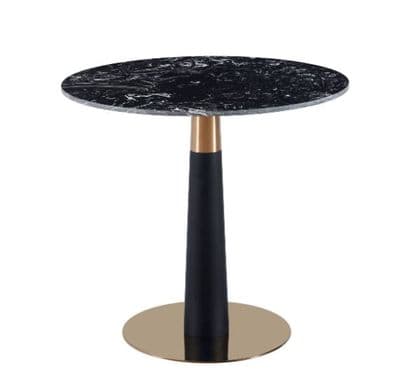 Round Belgian Black Dining Table - Art Deco Leg 80cm