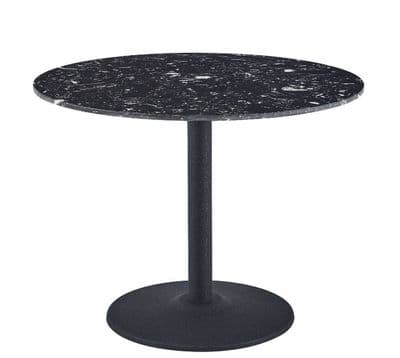 Round Belgian Black Dining Table - Black Leg 100cm
