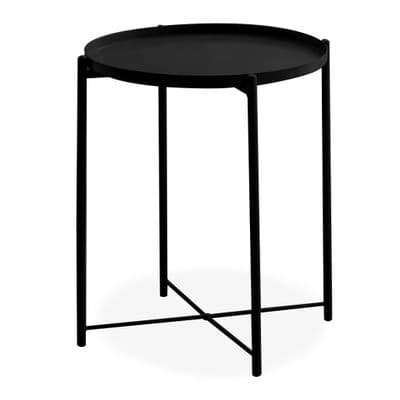 Simplistic Circle modern metal coffee table in Black