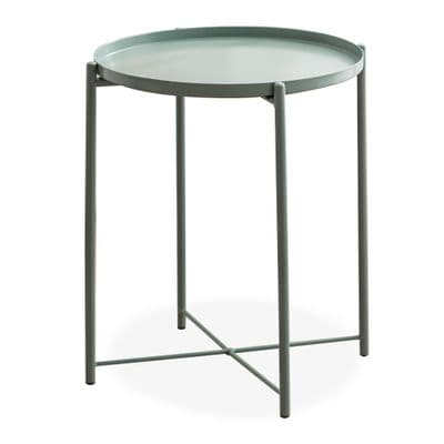 Simplistic Circle modern metal coffee table in Green