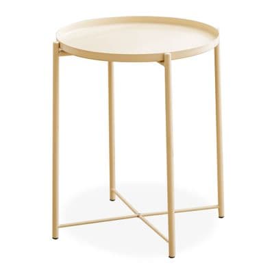 Simplistic Circle modern metal coffee table in Yellow