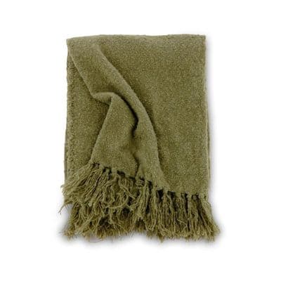 Stanly Throw Polyester , Green , 170x130