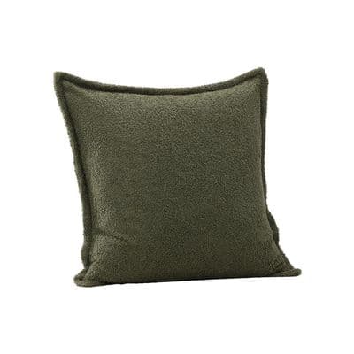 Tuva Cushion Cover Teddy fur , Dark Green 60x60