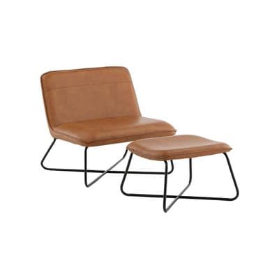 X,Lounge Chair , Brown PU
