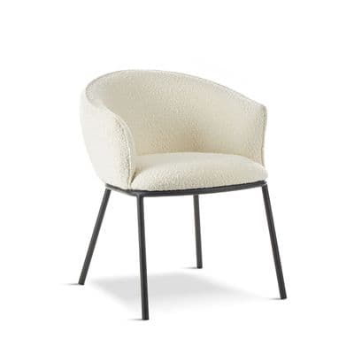x1 DUKE Bouclé White Dining Chair