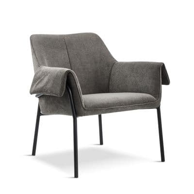 x1 DURHAM Dark Grey Fabric Armchair-Lounge Chair