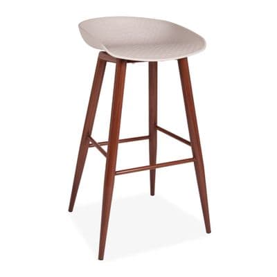 x2 About a Stool, Grey Barstool with Beech Metal Legs