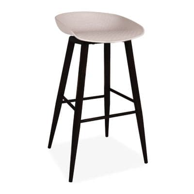 x2 About a Stool, Grey Barstool with Black Metal Legs