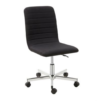 x2 Black Armless Swivel Office Chair with Adjustable Height
