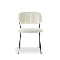 x2 CAROL White Bouclé Dining Chair