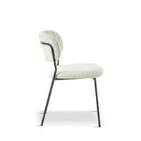 x2 CAROL White Bouclé Dining Chair