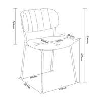 x2 CAROL White Bouclé Dining Chair