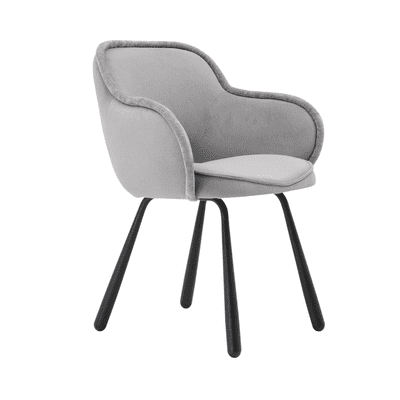 x2 Claudia Art Deco Dining Chairs -Grey