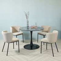 x2 Mandy Velvet Dining Chair Grey