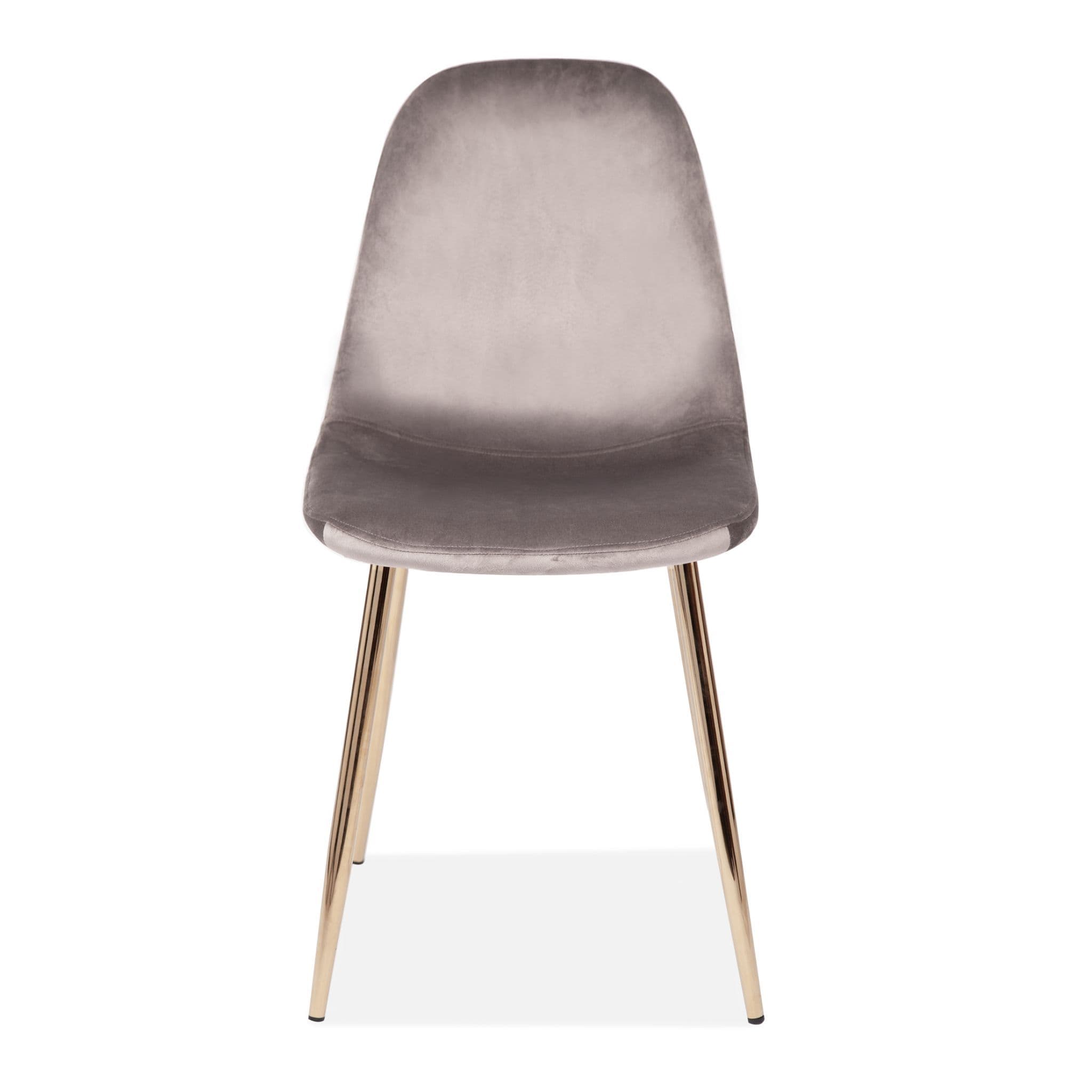 x4 Mmilo Upholstered Eiffel Dining Chair Gold Legs Velvet Grey