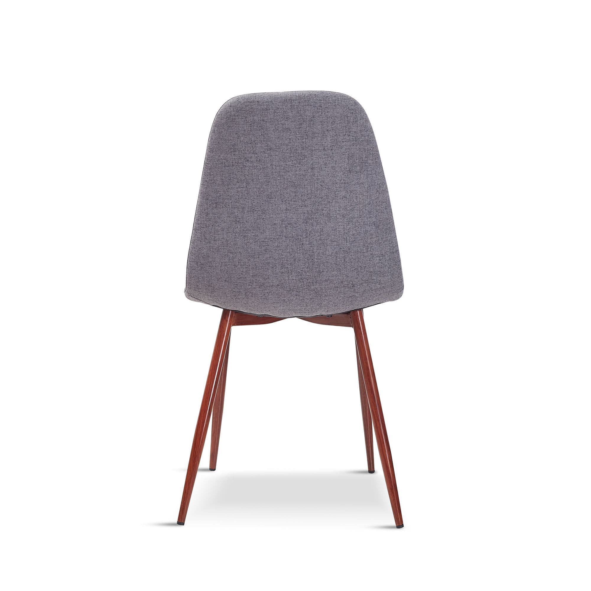 x4 New Mmilo Upholstered Eiffel Dining Chair with walnut effect leg Grey