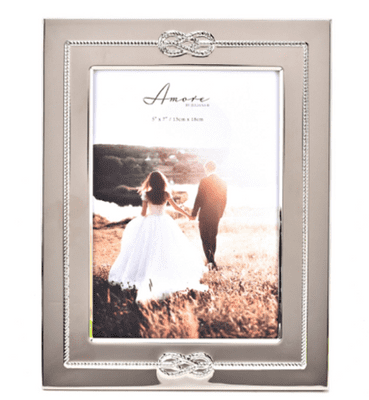 Amore Nickel Plated Infinity Knot Photo Frame for 5x7