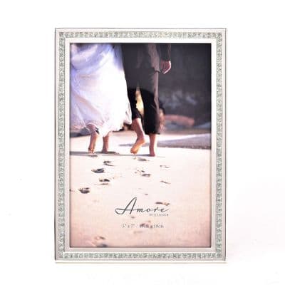 Amore Silver Sparkle Border Photo Frame for 5x7