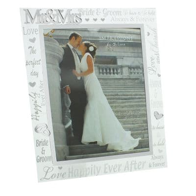 Celebrations Mr&Mrs Glass Glitter Letters Wedding Photo Frames - Single 8x10