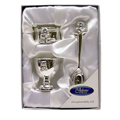 Celebrations Silverplated Napkin Ring, Egg Cup & Spoon Gift Set