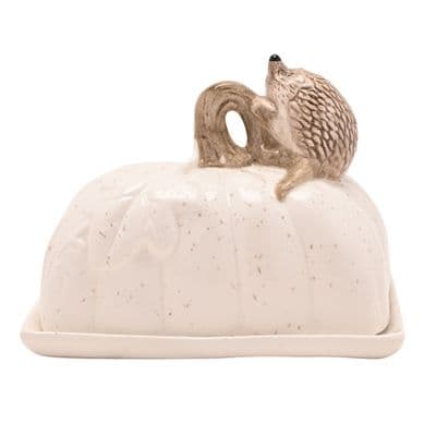Country Living White Ceramic Hedgehog Butter Dish